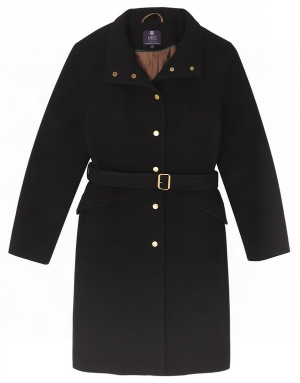 Sobretudo feminino Marks & Spencer UK 14 lã preta média