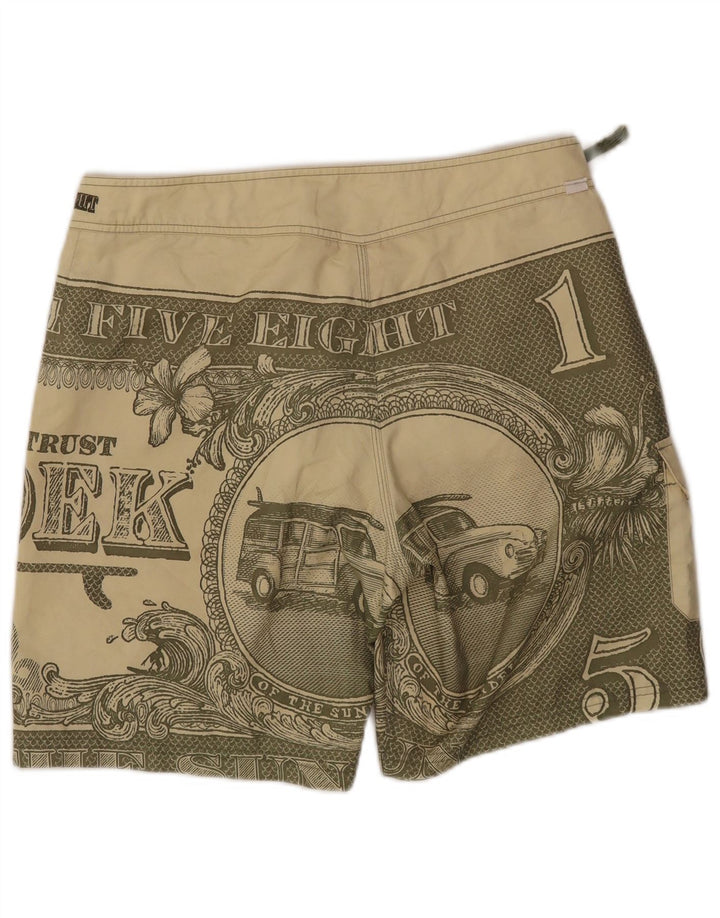 Pantaloncini da bagno grafici da uomo SUNDEK poliestere verde medio