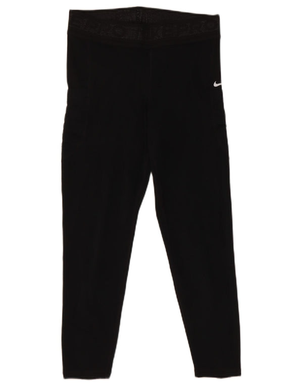 Nike Womens Crop Leggings UK 12 Medium Black Polyester