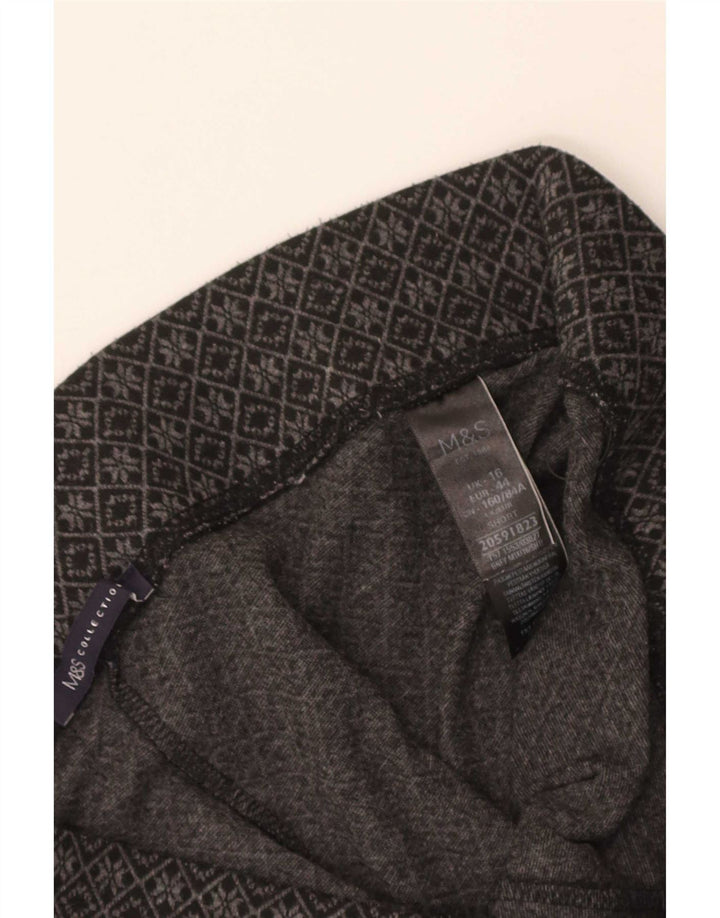 Damskie legginsy Capri Marks & Spencer UK 16, duże, szare, geometryczne, z poliestru