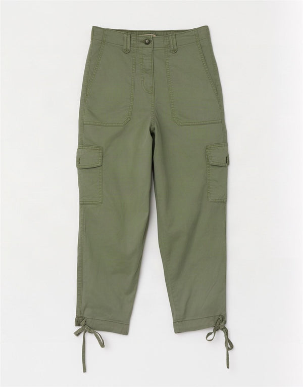 Marks & Spencer Dame Crop Cargo Bukser Medium W26 L23 Grøn Lyocell