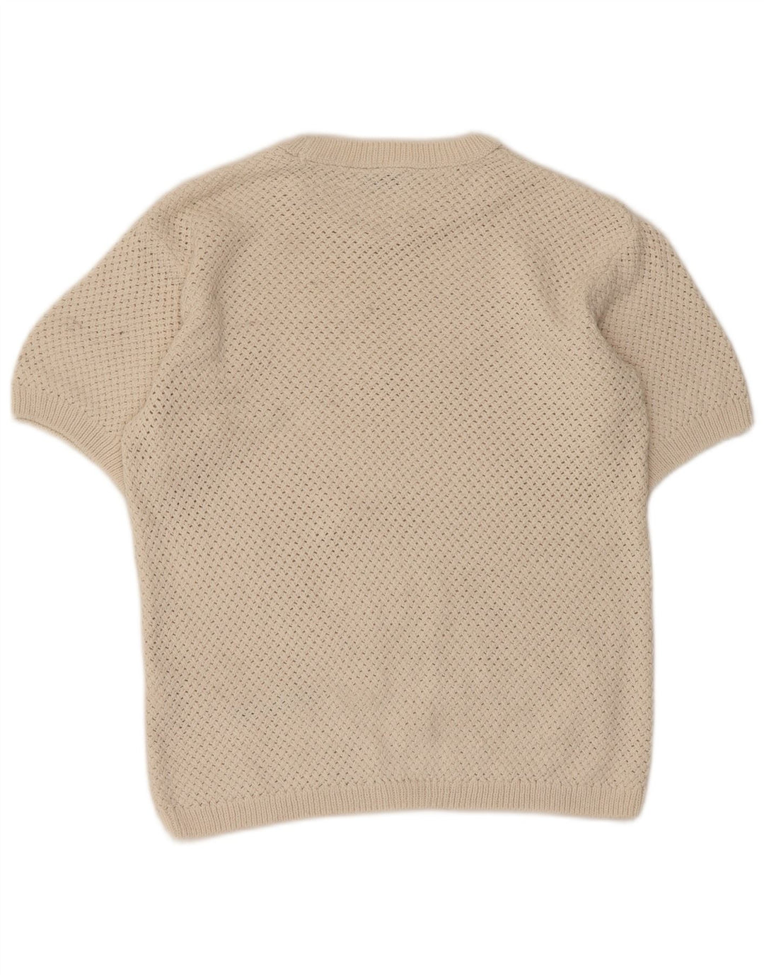 ZARA Mens Crew Neck Jumper Sweater Medium Beige Polyester