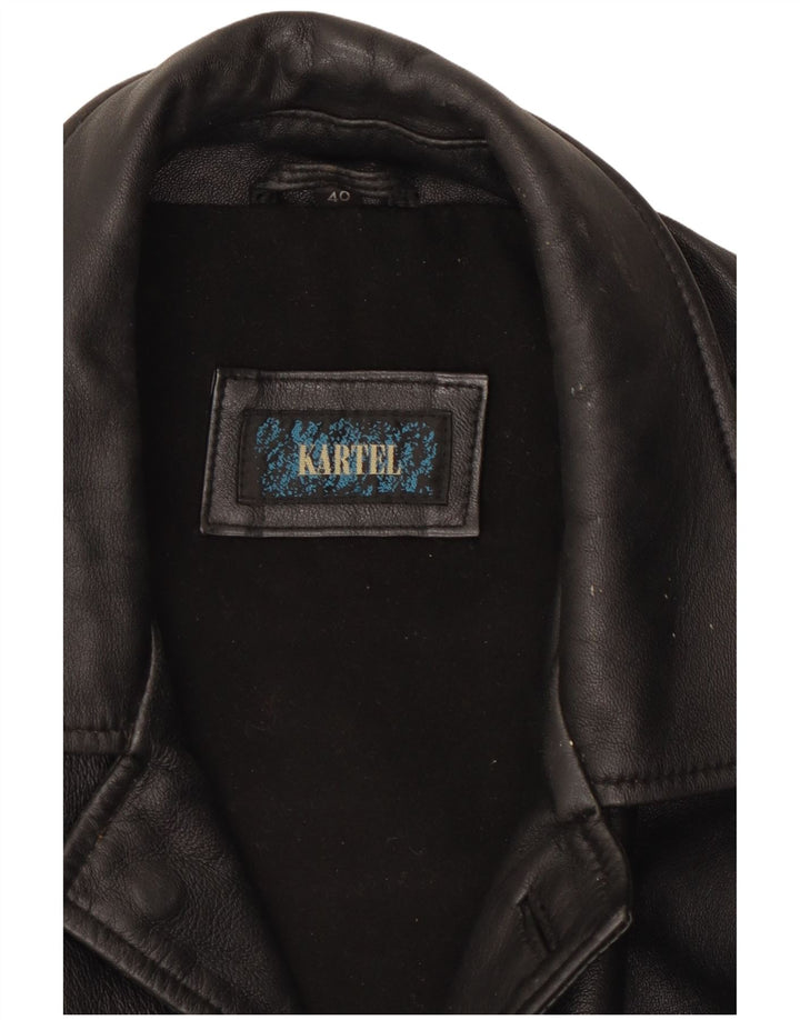 Kartel Mens Leather Jacket UK 40 Large Black