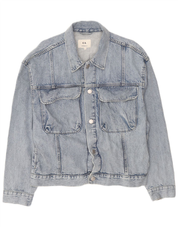 C&A Herre Oversized denimjakke UK 40 Large Blue Cotton