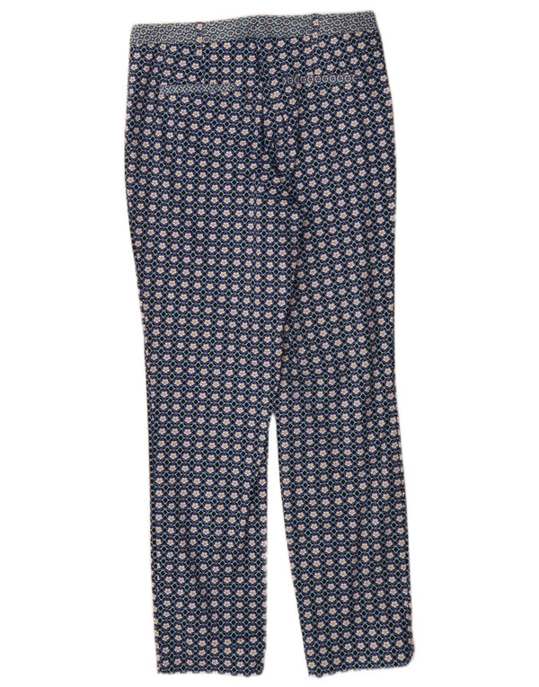 Topshop Dame Slim Fit Chino Bukser UK 8 Small W26 L28 Blue Geometric