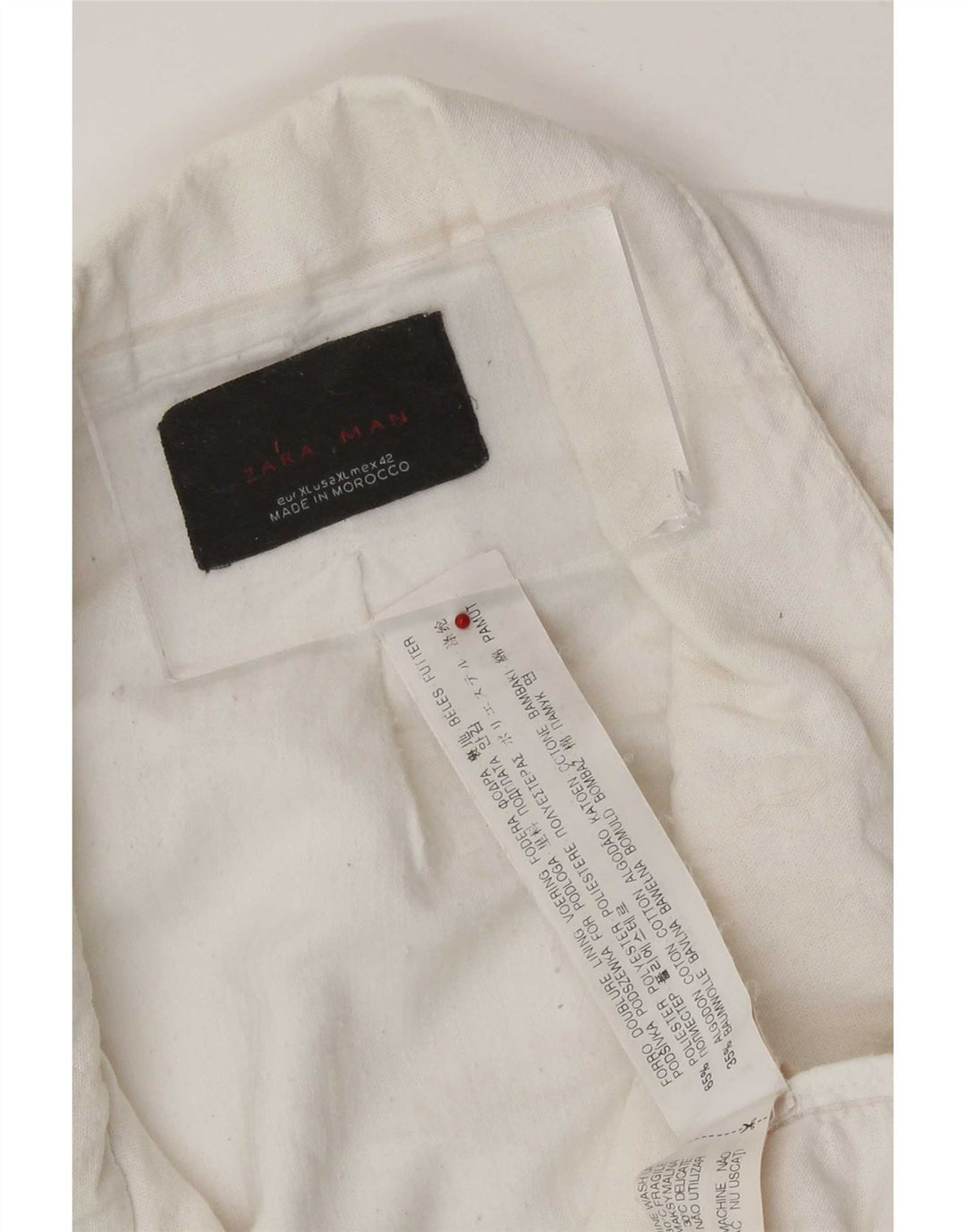 Zara Mens Utility Jacket UK 42 XL fehér poliészter