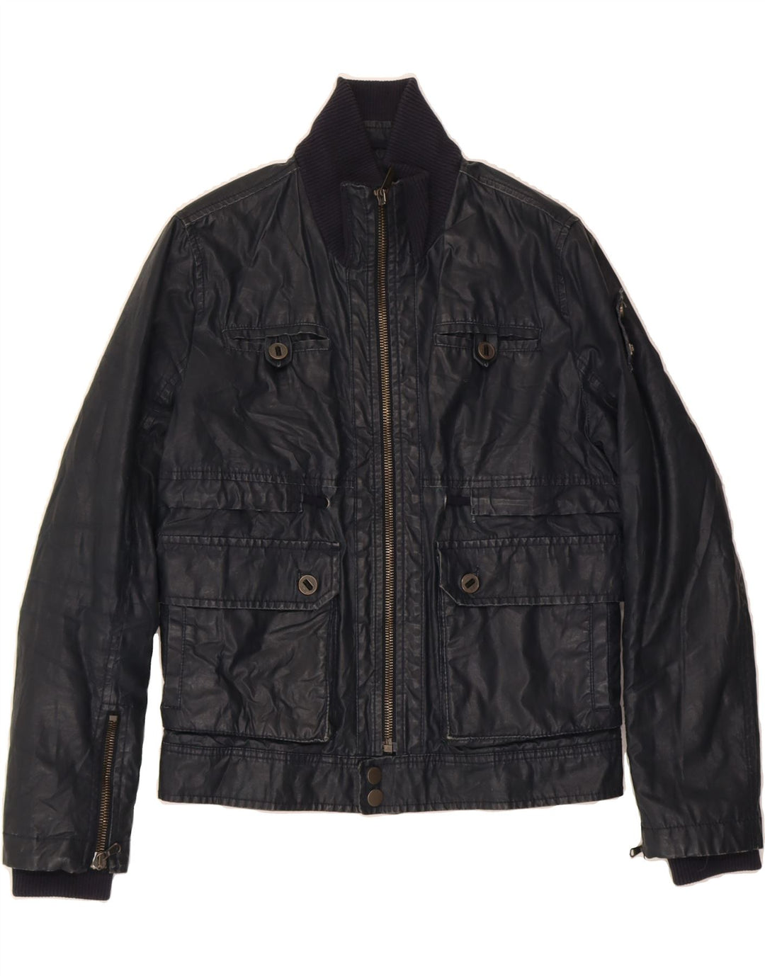 ICEBERG Womens Utility Jacket IT 50 XL Navy Blue Cotton Vintage Iceberg and Second-Hand Iceberg from Messina Hembry 