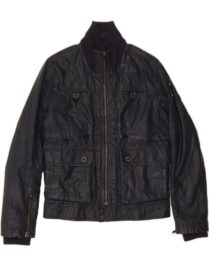 ICEBERG Womens Utility Jacket IT 50 XL Navy Blue Cotton Vintage Iceberg and Second-Hand Iceberg from Messina Hembry 