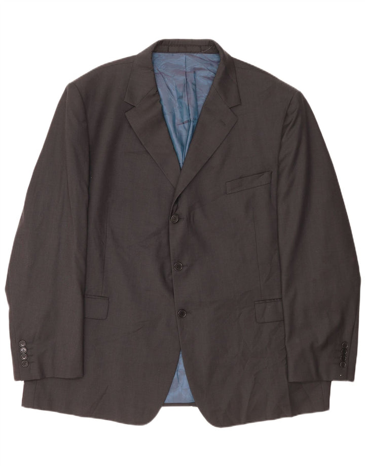 Jaqueta blazer masculina de 3 botões Marks & Spencer Reino Unido 52 3XL lã cinza