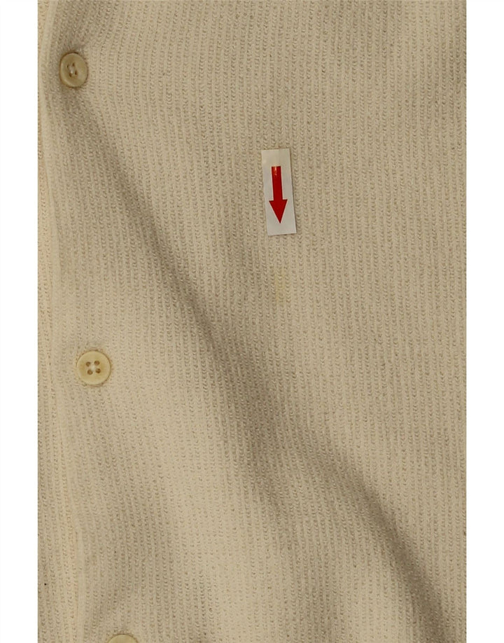 Zara Mens Short Sleeve Shirt Large Off White Cotton