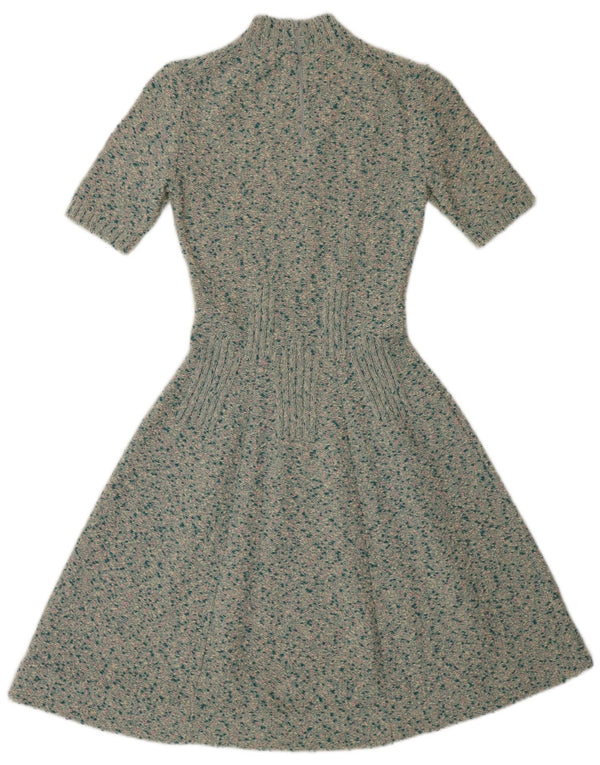 Vintage Womens Jumper Dress UK 8 Small Green Flecked