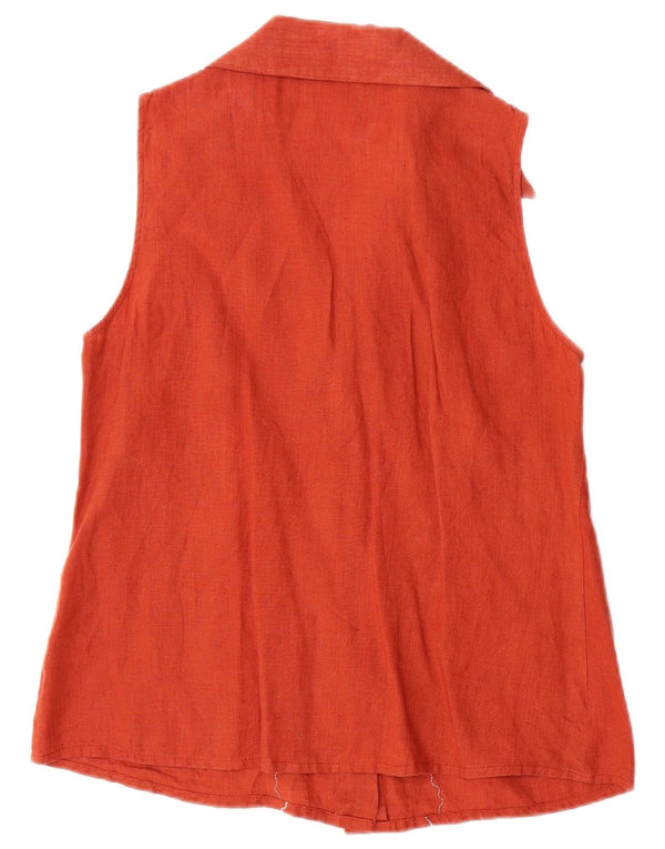 Giulia Galanti Womens Sleeveless Shirt Blouse UK 14 Medium Orange Floral