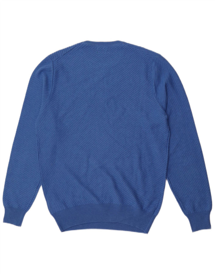 Massimo Dutti Mens Crew Neck Jumper Sweater Large Blue Cotton