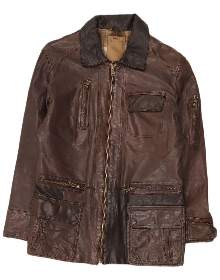 Giacca in Pelle da Uomo Regular Fit Conbipel IT 48 Marrone Medio
