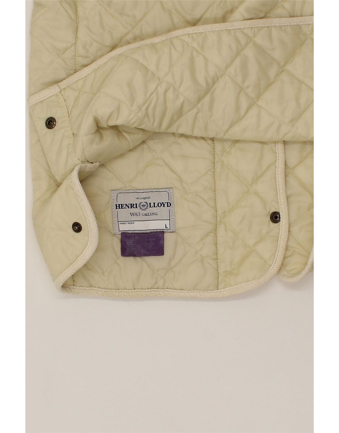 HENRI LLOYD Womens Quilted Jacket UK 16 Large Off White Nylon Vintage Henri Lloyd and Second-Hand Henri Lloyd from Messina Hembry 