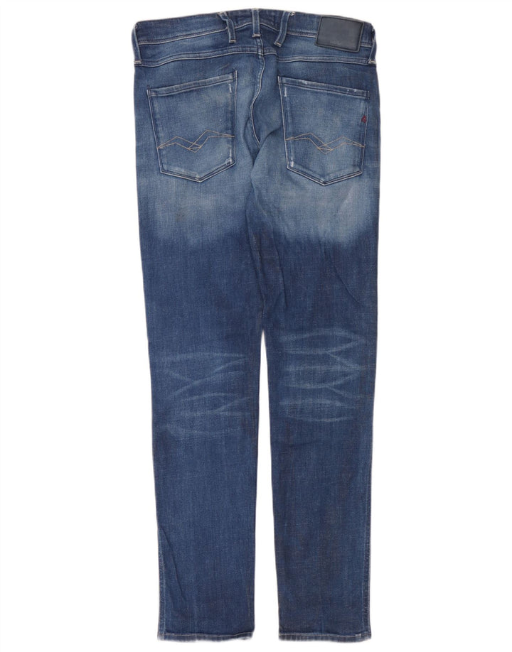 Replay Mens Slim Jeans W32 L32 Blue Cotton