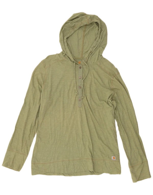 Carhartt Womens Hooded Top Long Sleeve US 16/18 XL Green Cotton