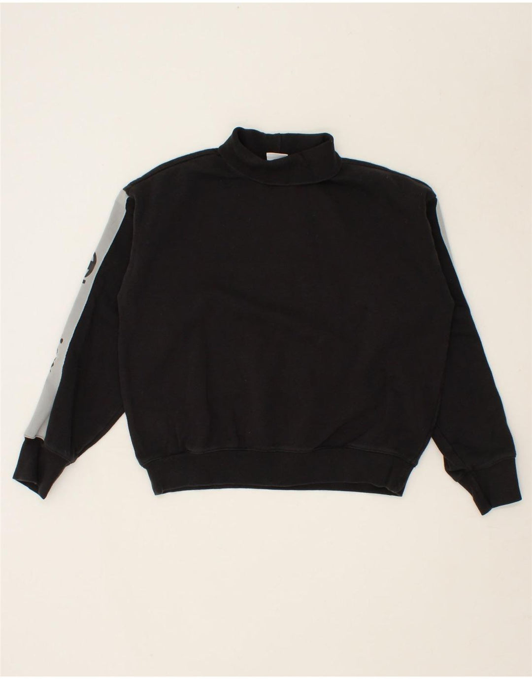 CHAMPION Womens Graphic Roll Neck Sweatshirt Jumper UK 14 Medium Black Vintage Champion and Second-Hand Champion from Messina Hembry 