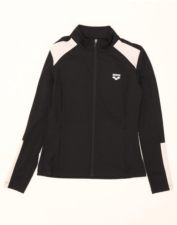 Arena Veste de survêtement pour femme UK 10 Small Noir Colourblock Polyester