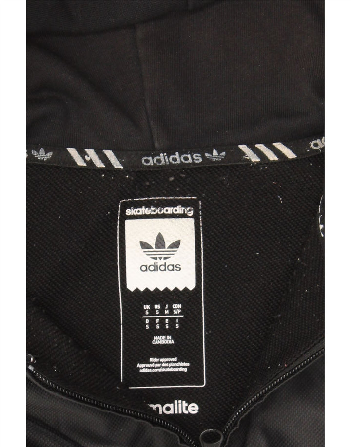 ADIDAS Mens Climalite Hoodie Jumper Small Black Striped Polyester Vintage Adidas and Second-Hand Adidas from Messina Hembry 