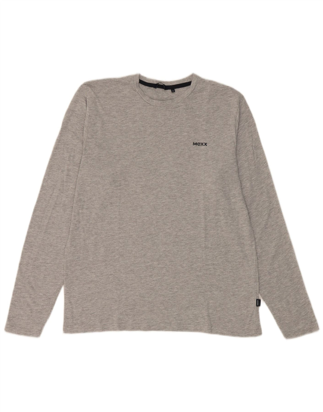 Mexx Maglia da uomo vestibilità regolare a maniche lunghe XL in cotone chiazzato grigio
