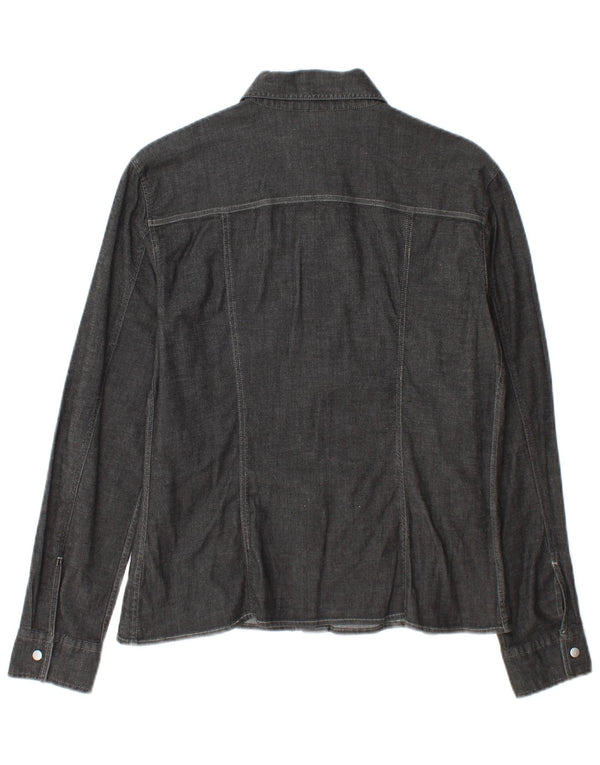 Camicia Donna Trussardi Jeans UK 16 Large Grigio Cotone