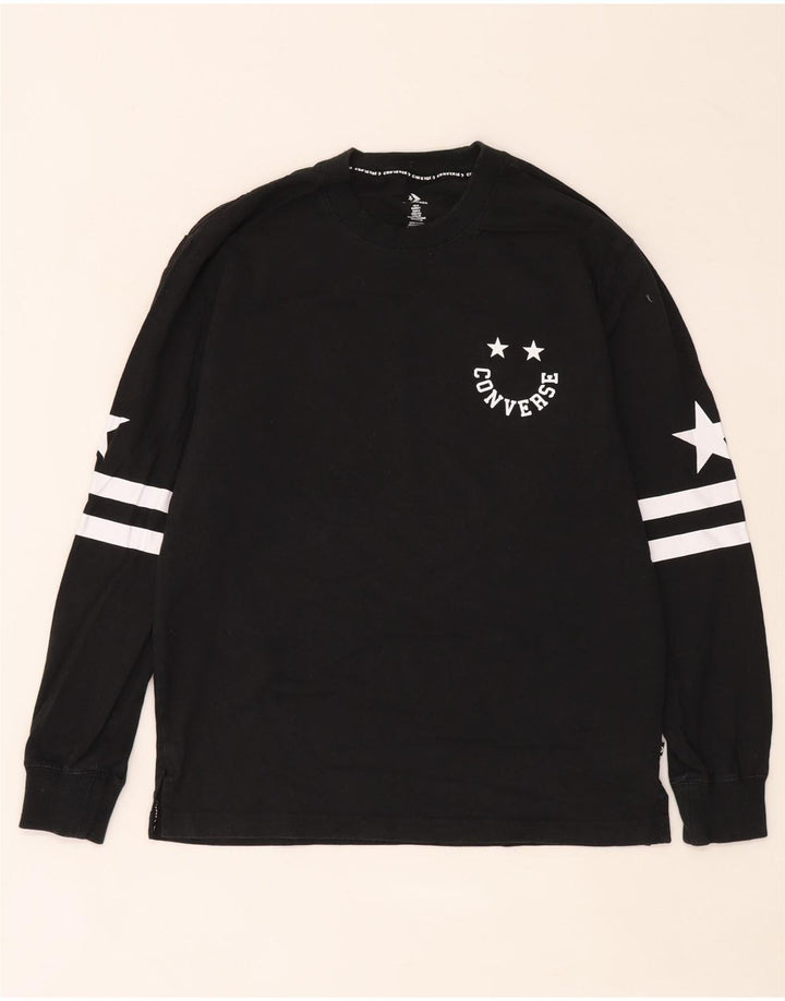 Converse Mens Graphic Top Long Sleeve Small Black Cotton