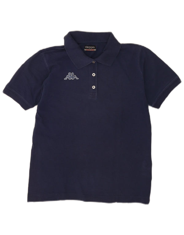 Polo Kappa da donna UK 12 medio blu navy in cotone