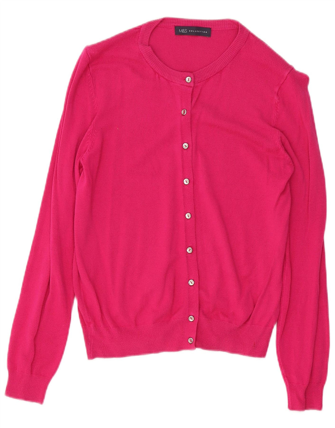 Marks & Spencer Womens Cardigan Sweater UK 12 Medium Pink Viscose