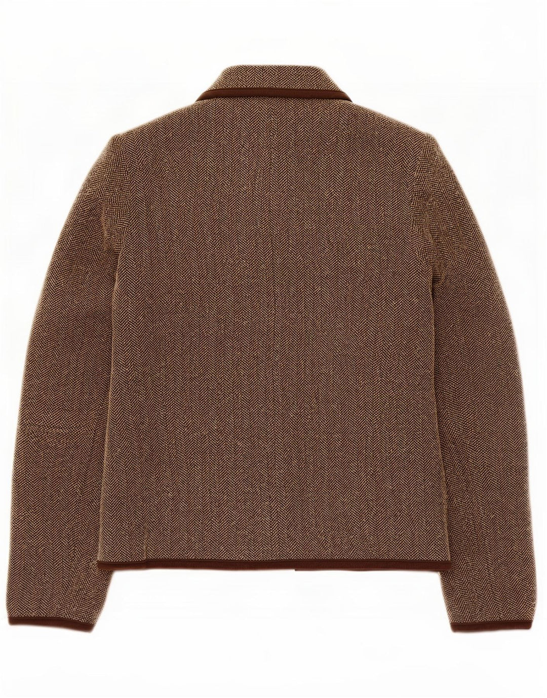 Jaqueta blazer feminina Marks & Spencer Reino Unido 10 pequena espinha de peixe marrom