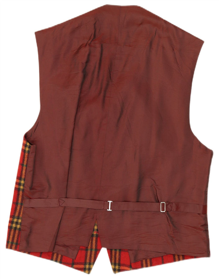 Via Ardigo Mens Waistcoat Small Red Check
