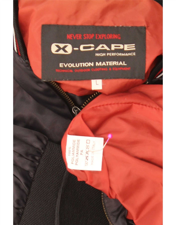 X-Cape Herre Graphic Bomber Jacket UK 40 Large Black Colourblock Polyamid