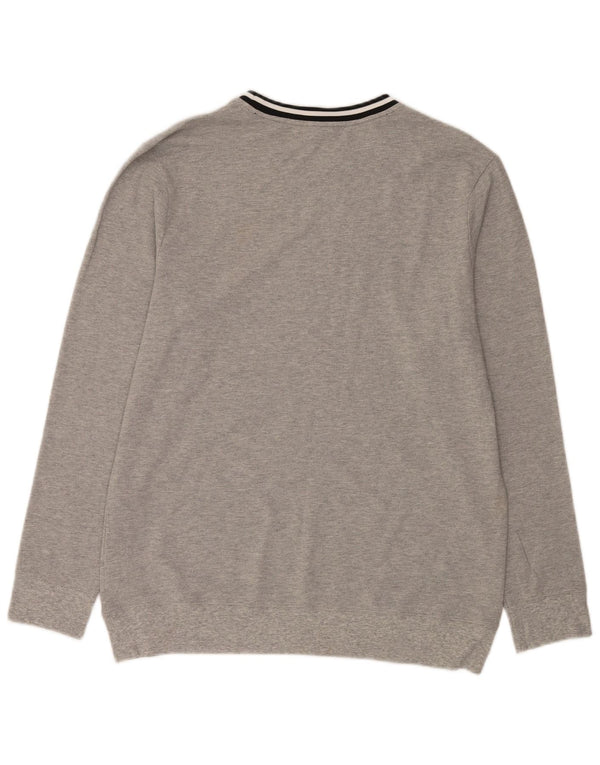 Calvin Klein Pull graphique à col rond pour homme - Large rayures grises
