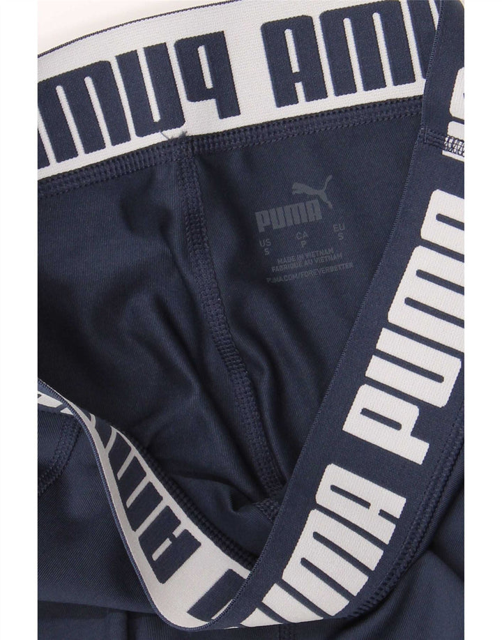 Puma Womens Graphic Leggings UK 10 Small Navy Blue