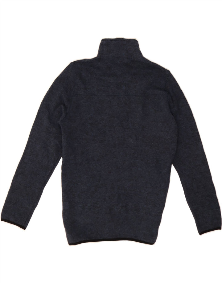 EDDIE BAUER Mens Zip Neck Sweatshirt Jumper Small Navy Blue Flecked Vintage Eddie Bauer and Second-Hand Eddie Bauer from Messina Hembry 