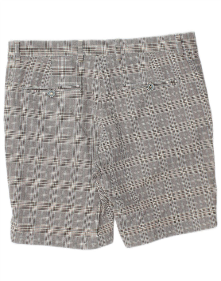 Ted Baker Mens Chino Shorts W34 Large  Grey Check Cotton