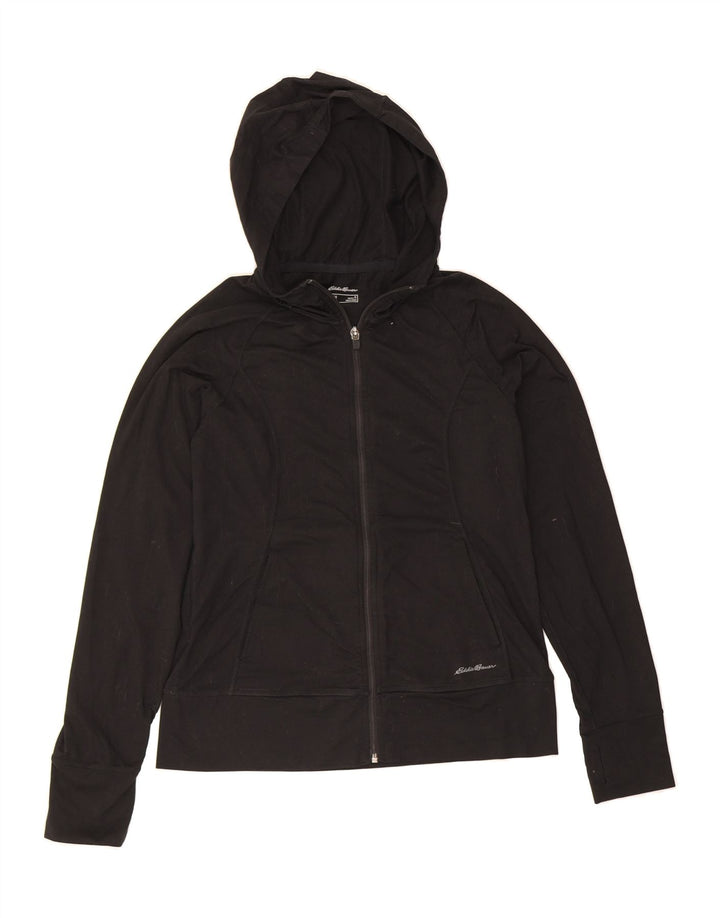 EDDIE BAUER Womens Zip Hoodie Sweater UK 10 Small Black Polyester Vintage Eddie Bauer and Second-Hand Eddie Bauer from Messina Hembry 