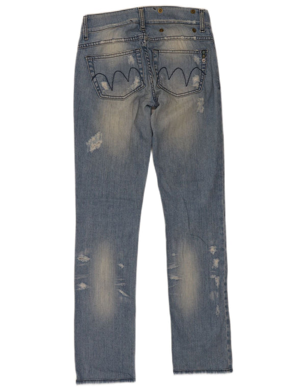 MET Slim Jeans til kvinder W26 L30 Blå Flecked Bomuld
