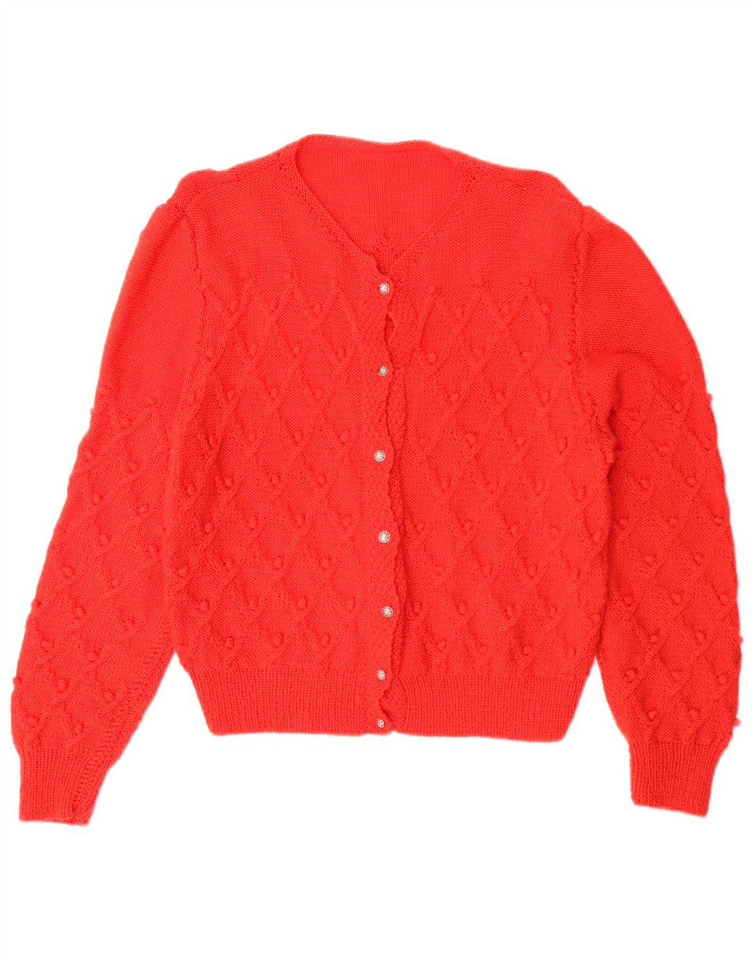 Vintage Womens Oversized Cardigan Sweater UK 16 Large Red