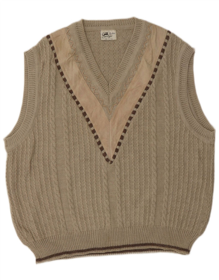 SERGIO BARBIERI Camiseta sin mangas para hombre IT 50 Lana beige mediana