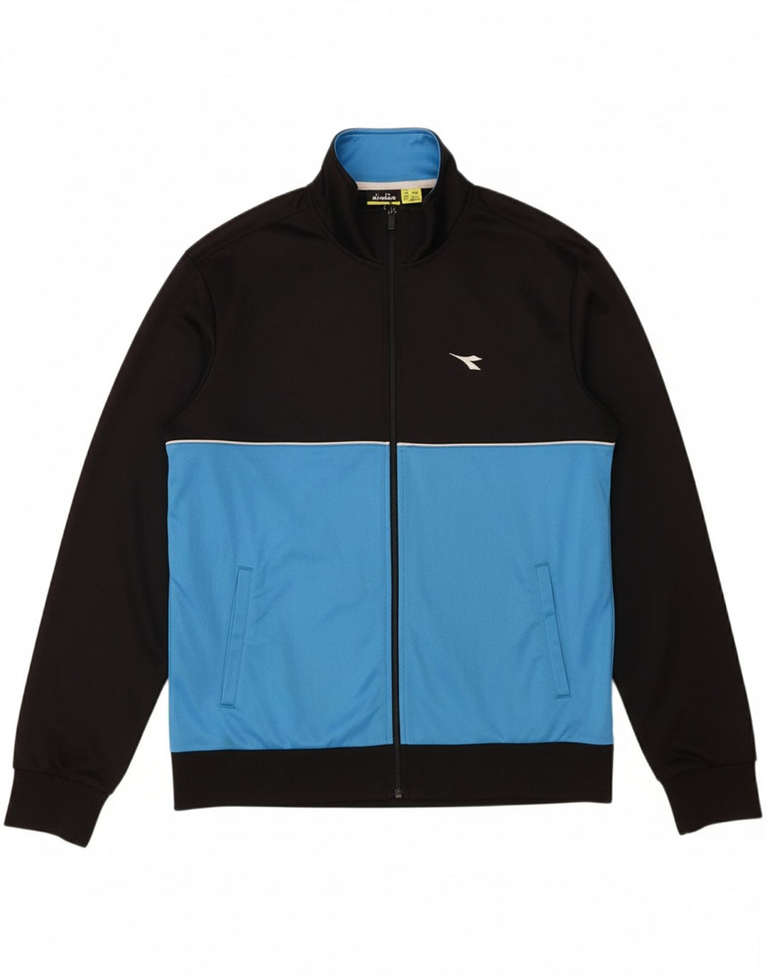 DIADORA Mens Tracksuit Top Jacket Large Blue Colourblock Polyester