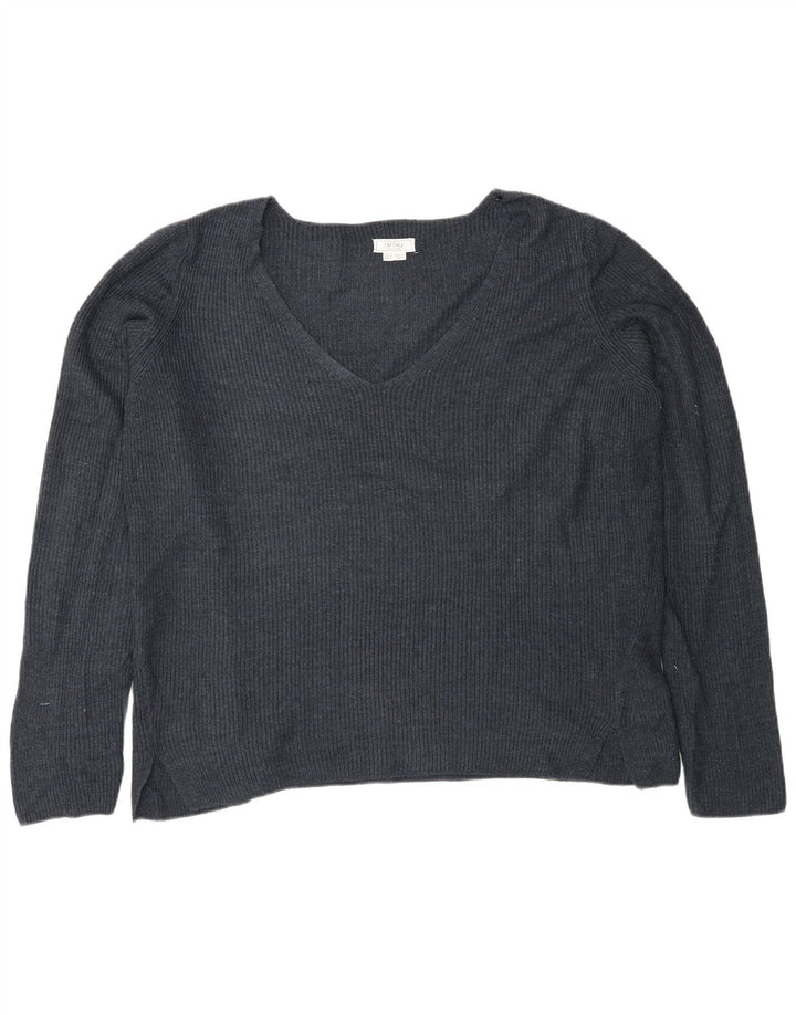 Fat Face Dame Oversized V-hals sweater UK 12 Medium Navy Blue