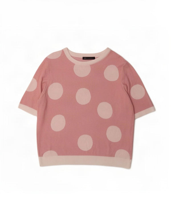 Marks & Spencer Damen-Pullover mit U-Boot-Ausschnitt, Gr. 18, XL, rosa gepunktet