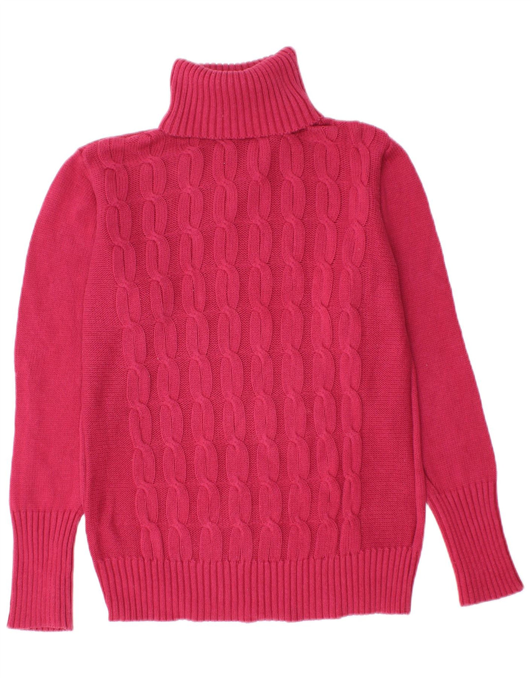 VINTAGE Womens Roll Neck Jumper Sweater UK 14 Medium Pink