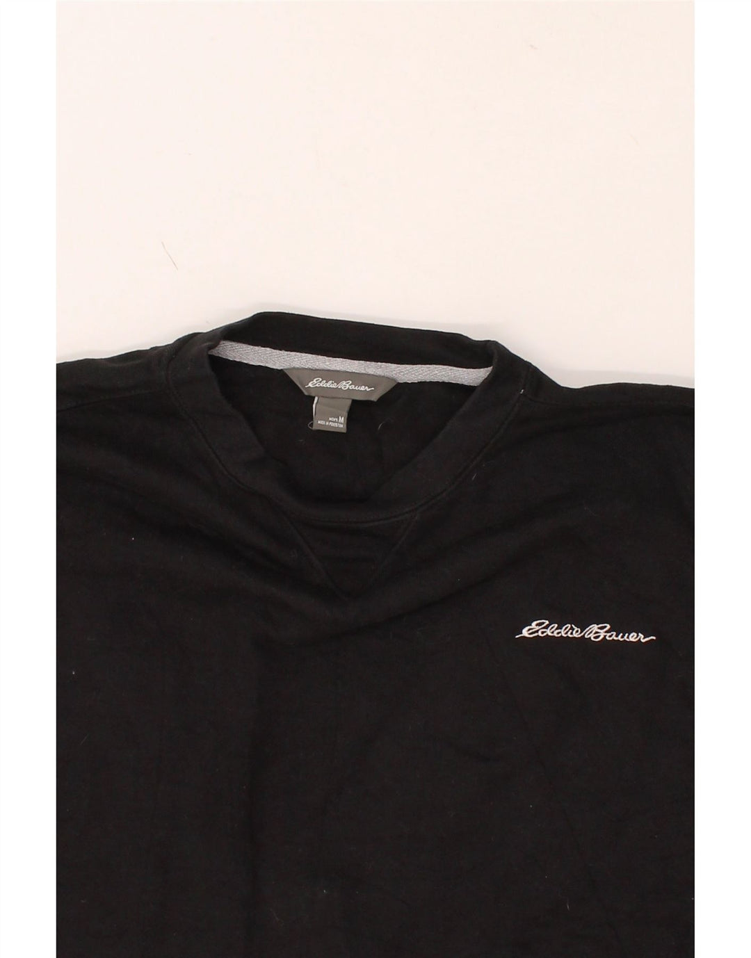 EDDIE BAUER Mens Loose Fit Sweatshirt Jumper Medium Black Cotton Vintage Eddie Bauer and Second-Hand Eddie Bauer from Messina Hembry 