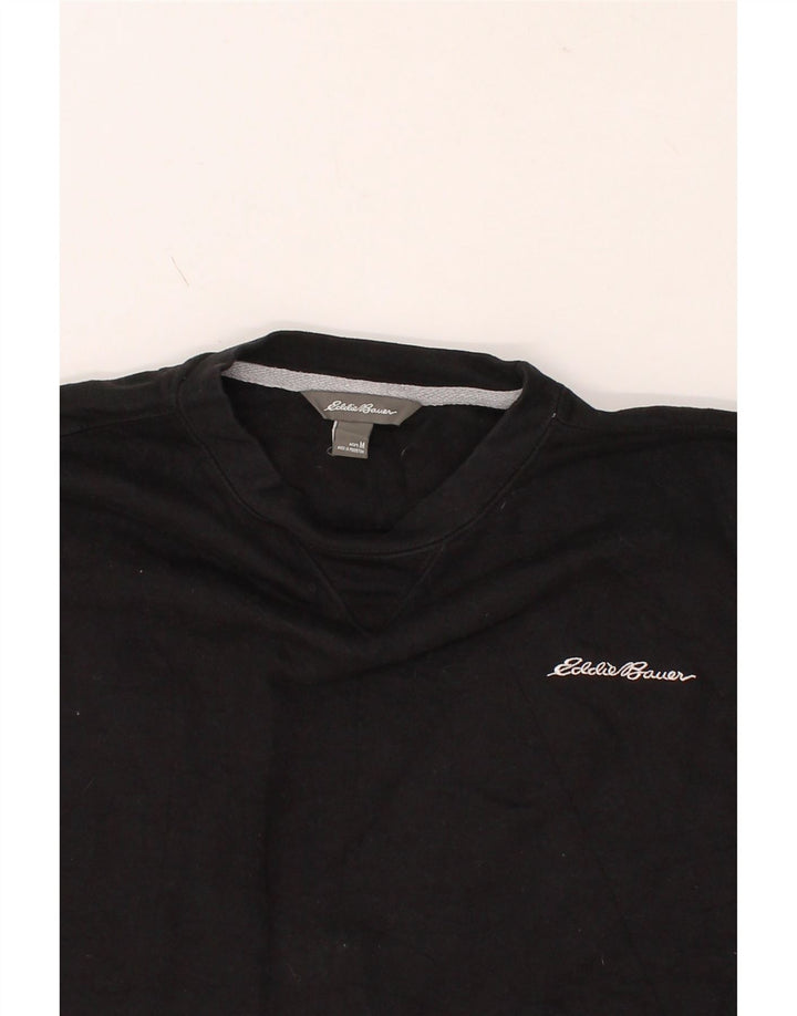EDDIE BAUER Mens Loose Fit Sweatshirt Jumper Medium Black Cotton Vintage Eddie Bauer and Second-Hand Eddie Bauer from Messina Hembry 