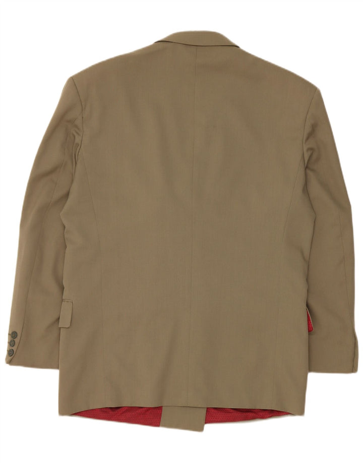Vintage Womens Double Breasted Blazer Jacket UK 40 Large Khaki Wool