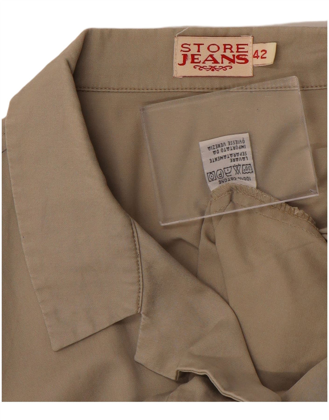 VINTAGE Womens Utility Jacket IT 42 Medium Beige Cotton
