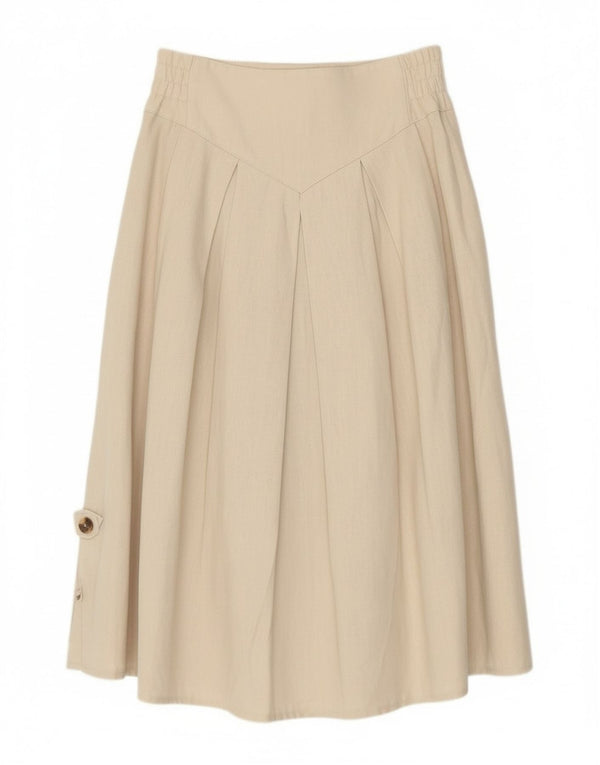 Ortler Trachten Damen High Waist Flared Rock EU 48 2XL W30 Beige Leinen