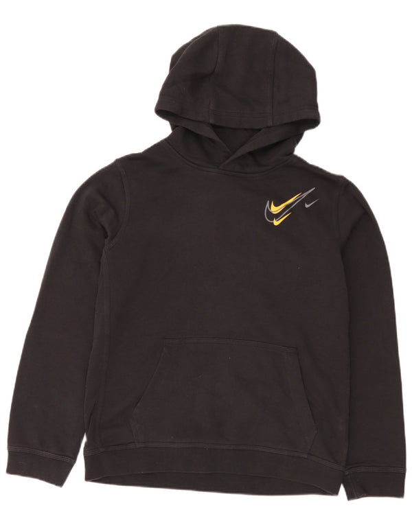 Nike drenge grafisk hættetrøje 13-14 år XL sort bomuld